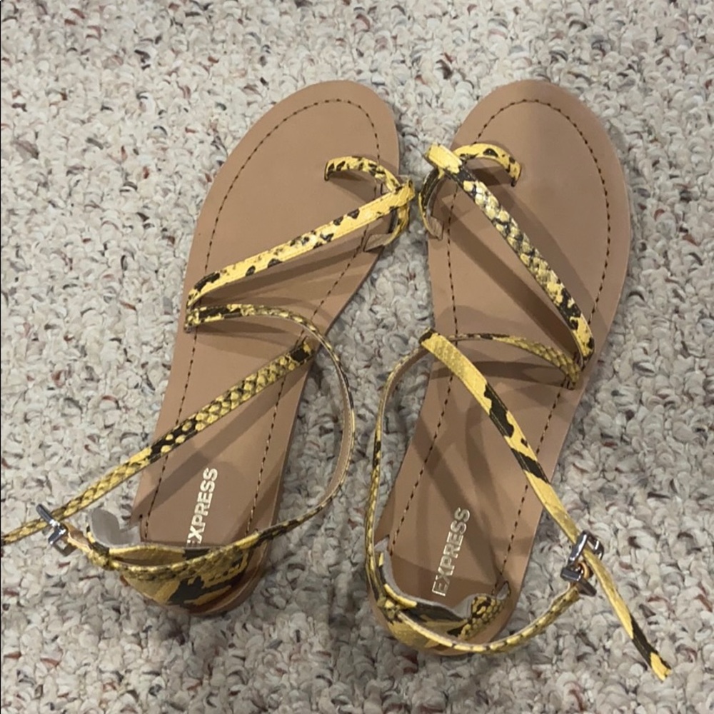 Snakeskin print strappy sandal